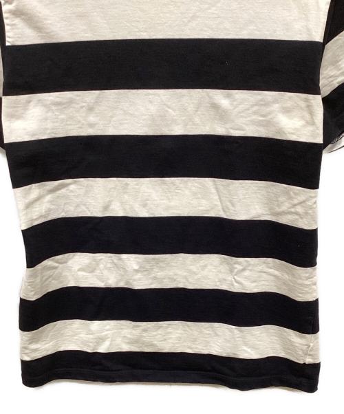agnes b homme（アニエスベーオム）agnes b homme (アニエスベーオム) ボーダーTシャツ ホワイト×ブラック サイズ:3の古着・服飾アイテム