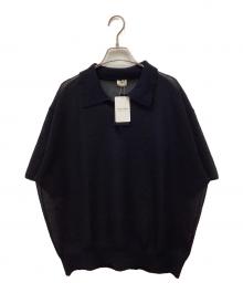 EDIFICE（エディフィス）の古着「E. 16ゲージ クロップ ニット」｜ネイビー