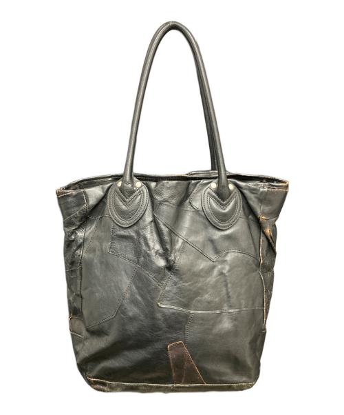 Joe McCOY（ジョーマッコイ）Joe McCOY (ジョーマッコイ) 豊岡鞄 (トヨオカカバン) レザーパッチワークトートバッグ ブラックの古着・服飾アイテム