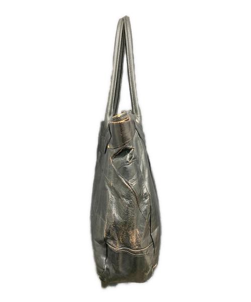 Joe McCOY（ジョーマッコイ）Joe McCOY (ジョーマッコイ) 豊岡鞄 (トヨオカカバン) レザーパッチワークトートバッグ ブラックの古着・服飾アイテム