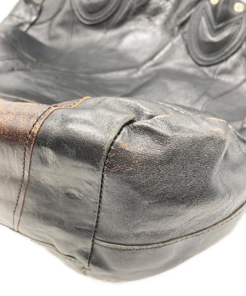 Joe McCOY（ジョーマッコイ）Joe McCOY (ジョーマッコイ) 豊岡鞄 (トヨオカカバン) レザーパッチワークトートバッグ ブラックの古着・服飾アイテム