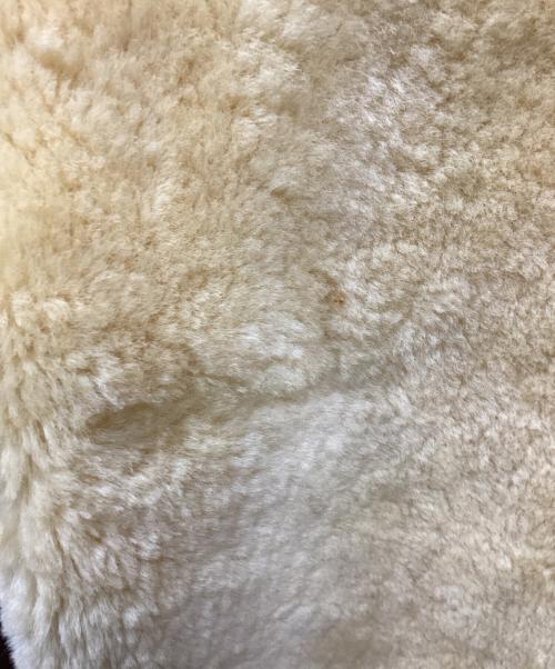 Laskinlamb（ラスキンラム）Laskinlamb (ラスキンラム) ボア切替レザージャケット ブラウン×ベージュ サイズ:size40の古着・服飾アイテム