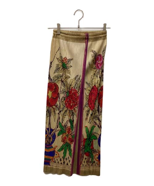 PLEATS PLEASE（プリーツプリーズ）PLEATS PLEASE (プリーツプリーズ) 総柄ラッププリーツスカート ベージュ サイズ:size3の古着・服飾アイテム