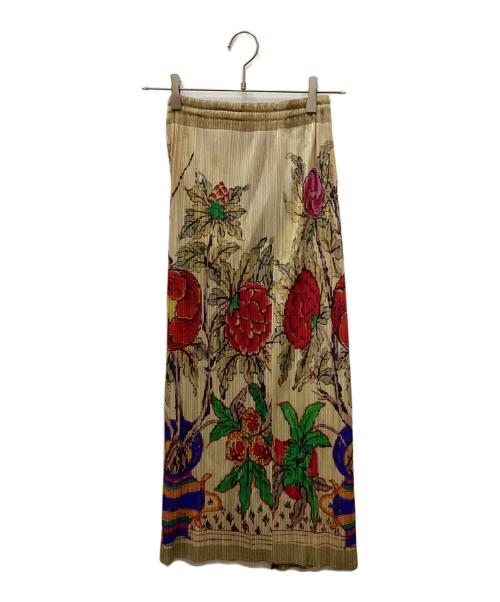 PLEATS PLEASE（プリーツプリーズ）PLEATS PLEASE (プリーツプリーズ) 総柄ラッププリーツスカート ベージュ サイズ:size3の古着・服飾アイテム