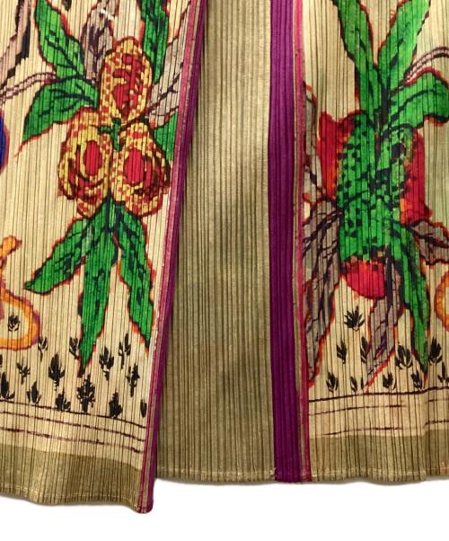 PLEATS PLEASE（プリーツプリーズ）PLEATS PLEASE (プリーツプリーズ) 総柄ラッププリーツスカート ベージュ サイズ:size3の古着・服飾アイテム