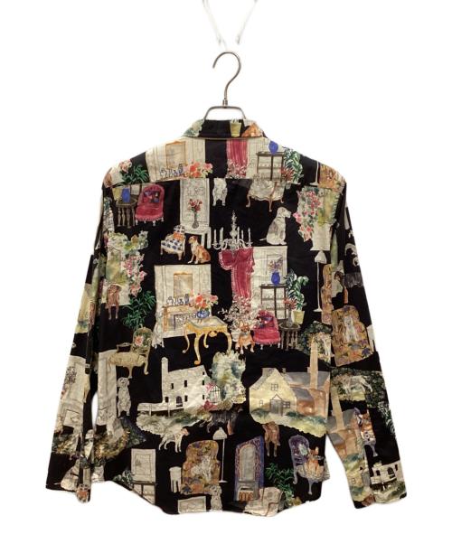 Paul Smith COLLECTION（ポールスミス コレクション）Paul Smith COLLECTION (ポールスミス コレクション) 総柄シャツ ブラック×ベージュ サイズ:Lの古着・服飾アイテム