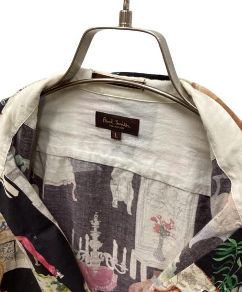 Paul Smith COLLECTION（ポールスミス コレクション）Paul Smith COLLECTION (ポールスミス コレクション) 総柄シャツ ブラック×ベージュ サイズ:Lの古着・服飾アイテム