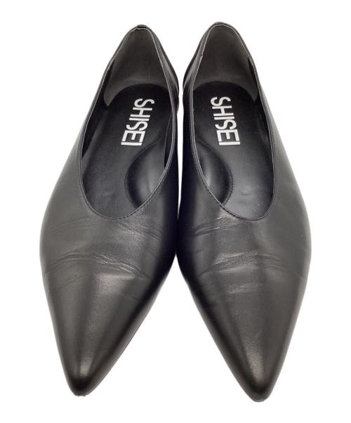 SHISEI（シセイ）SHISEI (シセイ) POINTED U PUMPS/ポインテッドユーパンプス ブラック サイズ:38の古着・服飾アイテム