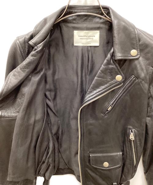 beautiful people（ビューティフルピープル）beautiful people (ビューティフルピープル) ダブルレザーライダースジャケット ブラック サイズ:140の古着・服飾アイテム
