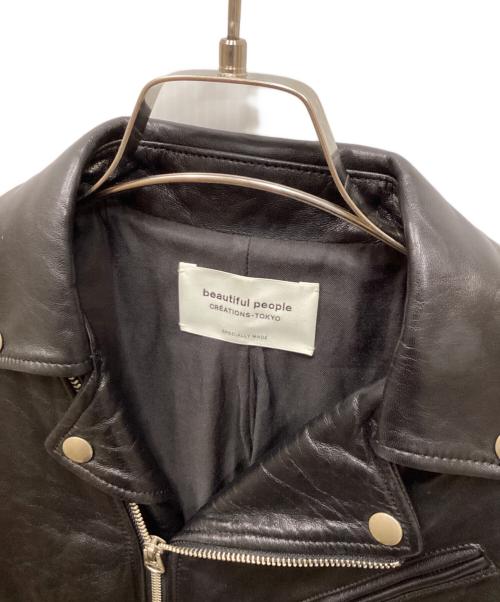 beautiful people（ビューティフルピープル）beautiful people (ビューティフルピープル) ダブルレザーライダースジャケット ブラック サイズ:140の古着・服飾アイテム