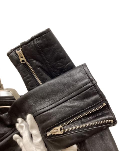 beautiful people（ビューティフルピープル）beautiful people (ビューティフルピープル) ダブルレザーライダースジャケット ブラック サイズ:140の古着・服飾アイテム