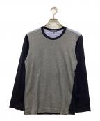 COMME des GARCONS HOMMEコムデギャルソン オム）の古着「切替長袖Tシャツ」｜グレー×ネイビー