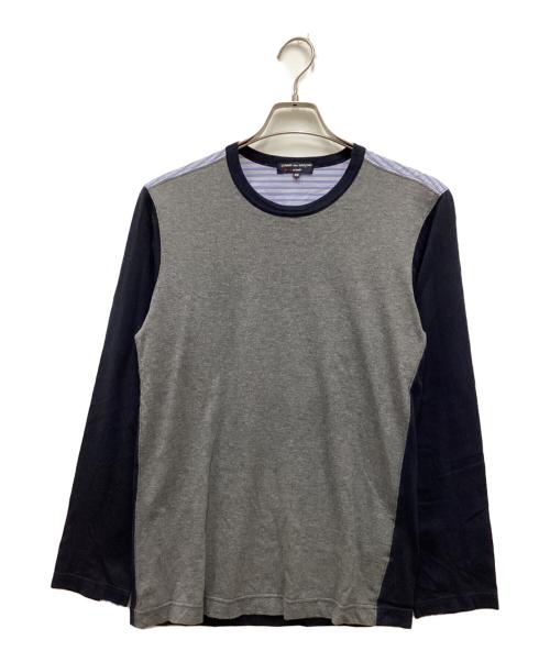 COMME des GARCONS HOMME（コムデギャルソン オム）COMME des GARCONS HOMME (コムデギャルソン オム) 切替長袖Tシャツ グレー×ネイビー サイズ:XSの古着・服飾アイテム