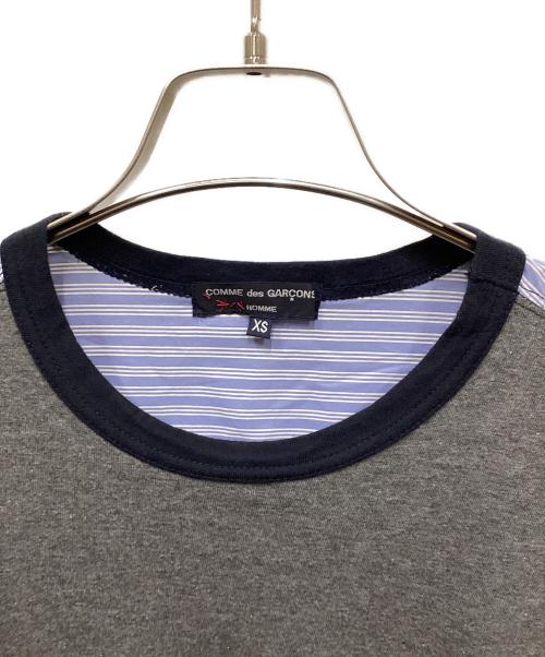COMME des GARCONS HOMME（コムデギャルソン オム）COMME des GARCONS HOMME (コムデギャルソン オム) 切替長袖Tシャツ グレー×ネイビー サイズ:XSの古着・服飾アイテム
