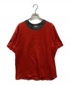 COMME des GARCONS HOMMEコムデギャルソン オム）の古着「田中オム期リンガーTシャツ」｜レッド