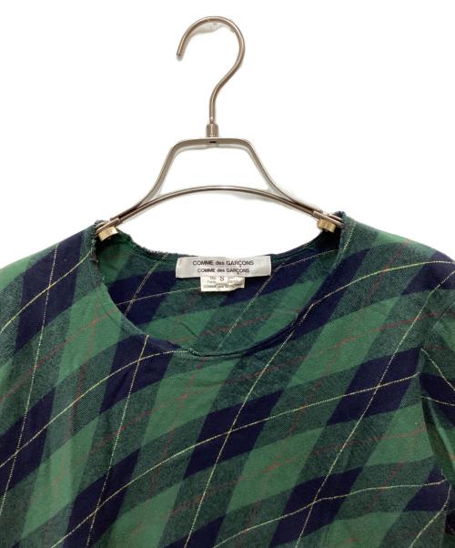 COMME des GARCONS COMME des GARCONS（コムデギャルソン コムデギャルソン）COMME des GARCONS COMME des GARCONS (コムデギャルソン コムデギャルソン) AD2010タータンチェックアシメカットソー グリーン サイズ:Sの古着・服飾アイテム