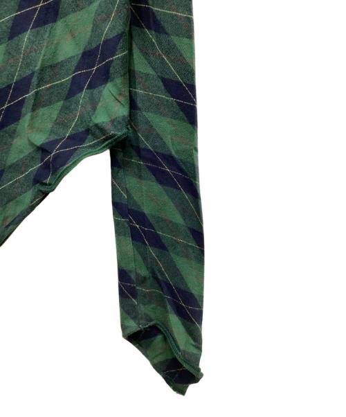 COMME des GARCONS COMME des GARCONS（コムデギャルソン コムデギャルソン）COMME des GARCONS COMME des GARCONS (コムデギャルソン コムデギャルソン) AD2010タータンチェックアシメカットソー グリーン サイズ:Sの古着・服飾アイテム