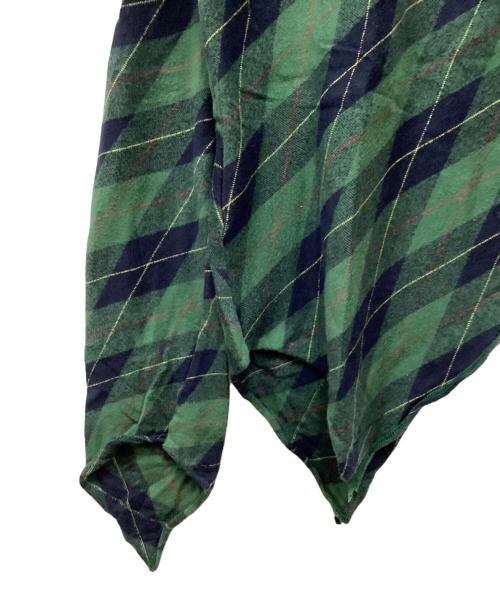 COMME des GARCONS COMME des GARCONS（コムデギャルソン コムデギャルソン）COMME des GARCONS COMME des GARCONS (コムデギャルソン コムデギャルソン) AD2010タータンチェックアシメカットソー グリーン サイズ:Sの古着・服飾アイテム