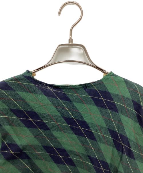 COMME des GARCONS COMME des GARCONS（コムデギャルソン コムデギャルソン）COMME des GARCONS COMME des GARCONS (コムデギャルソン コムデギャルソン) AD2010タータンチェックアシメカットソー グリーン サイズ:Sの古着・服飾アイテム