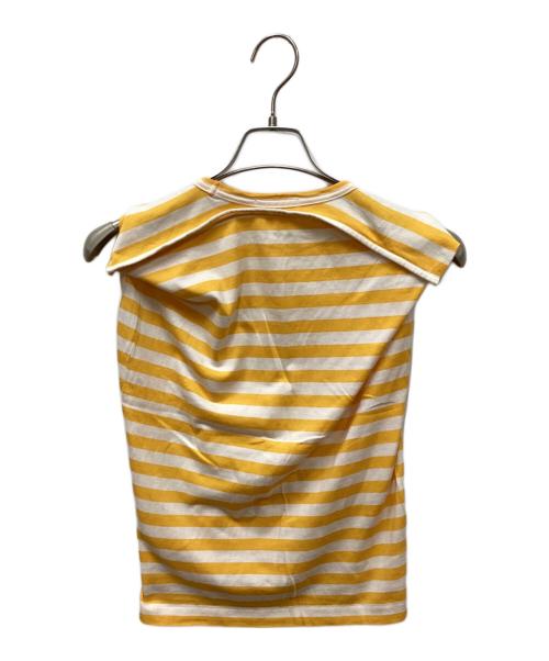 COMME des GARCONS（コムデギャルソン）COMME des GARCONS (コムデギャルソン) スクエアデザインボーダーTシャツ イエロー サイズ:Sの古着・服飾アイテム