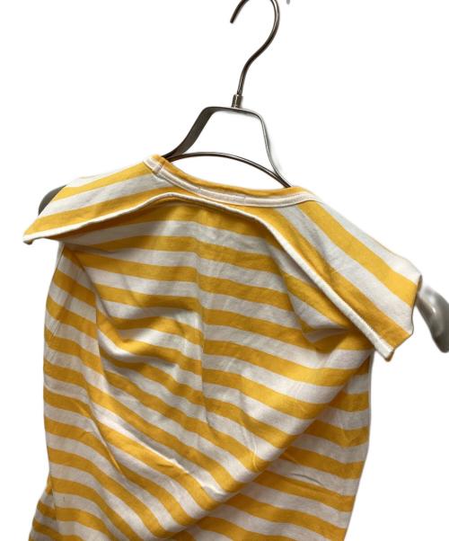 COMME des GARCONS（コムデギャルソン）COMME des GARCONS (コムデギャルソン) スクエアデザインボーダーTシャツ イエロー サイズ:Sの古着・服飾アイテム