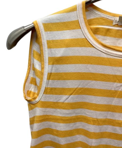 COMME des GARCONS（コムデギャルソン）COMME des GARCONS (コムデギャルソン) スクエアデザインボーダーTシャツ イエロー サイズ:Sの古着・服飾アイテム