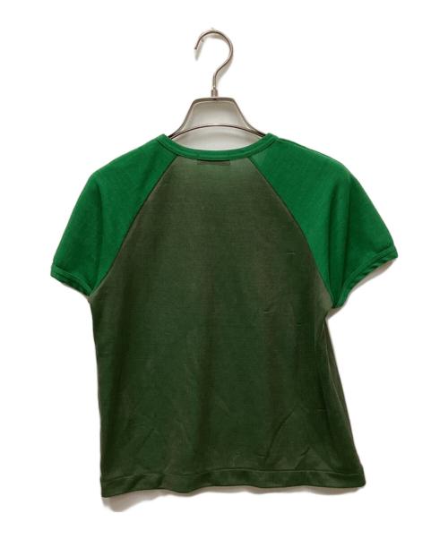 tricot COMME des GARCONS（トリココムデギャルソン）tricot COMME des GARCONS (トリココムデギャルソン) AD1996玉虫スリット糸Tシャツ グリーン サイズ:記載なしの古着・服飾アイテム