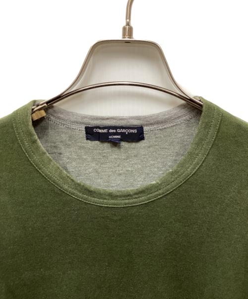 COMME des GARCONS HOMME（コムデギャルソン オム）COMME des GARCONS HOMME (コムデギャルソン オム) タータンチェック切替グラデーションTシャツ オリーブ サイズ:Mの古着・服飾アイテム