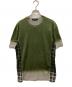 COMME des GARCONS HOMME（コムデギャルソン オム）の古着「タータンチェック切替グラデーションTシャツ」｜オリーブ