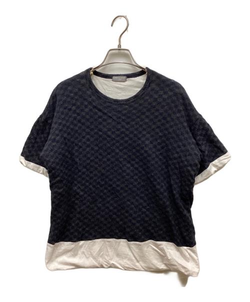 COMME des GARCONS HOMME（コムデギャルソン オム）COMME des GARCONS HOMME (コムデギャルソン オム) ダブルフェイスTシャツ ネイビー サイズ:表記無しの古着・服飾アイテム