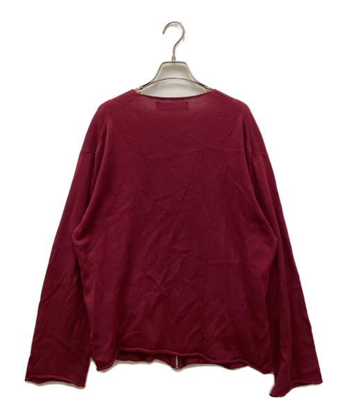 COMME des GARCONS HOMME（コムデギャルソン オム）COMME des GARCONS HOMME (コムデギャルソン オム) AD2000スクエア柄ジップカーディガン レッド サイズ:記載なしの古着・服飾アイテム