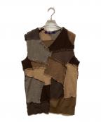 COMME des GARCONS JUNYA WATANABE MANコム デ ギャルソン ジュンヤ ワタナベ マン）の古着「パッチワークベスト」｜ブラウン