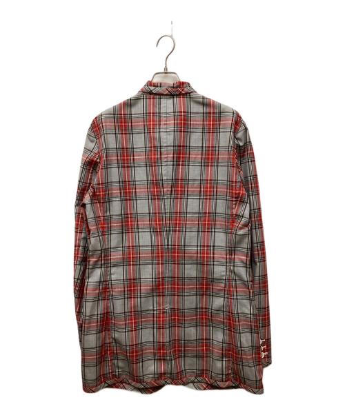 COMME des GARCONS HOMME PLUS（コムデギャルソンオムプリュス）COMME des GARCONS HOMME PLUS (コムデギャルソンオムプリュス) チェックジャケット レッド×グレー サイズ:Mの古着・服飾アイテム