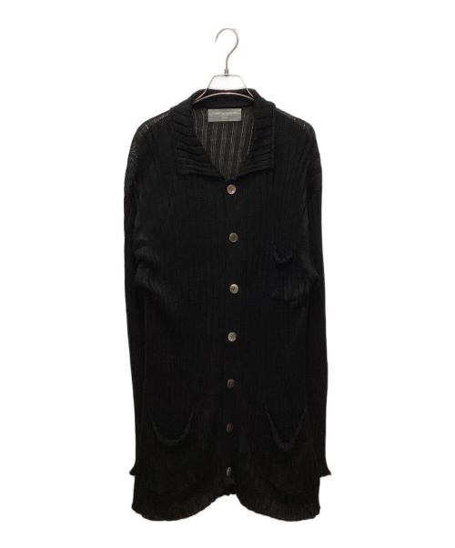 COMME des GARCONS HOMME（コムデギャルソン オム）COMME des GARCONS HOMME (コムデギャルソン オム) リネンリブニットカーディガン ブラック サイズ:表記なしの古着・服飾アイテム