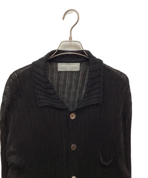 COMME des GARCONS HOMME（コムデギャルソン オム）COMME des GARCONS HOMME (コムデギャルソン オム) リネンリブニットカーディガン ブラック サイズ:表記なしの古着・服飾アイテム