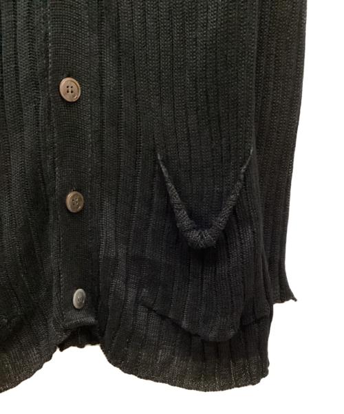 COMME des GARCONS HOMME（コムデギャルソン オム）COMME des GARCONS HOMME (コムデギャルソン オム) リネンリブニットカーディガン ブラック サイズ:表記なしの古着・服飾アイテム