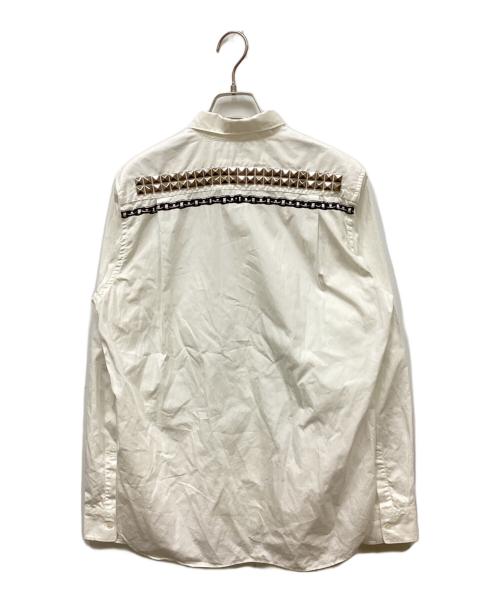 COMME des GARCONS SHIRT（コムデギャルソンシャツ）COMME des GARCONS SHIRT (コムデギャルソンシャツ) スタッズ×チェーンプリントシャツ ホワイト サイズ:Sの古着・服飾アイテム