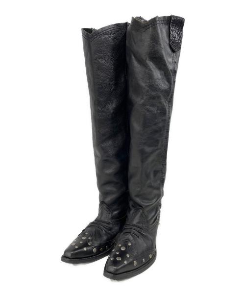 JUNYA WATANABE MAN PINK（ジュンヤワタナベマン ピンク）JUNYA WATANABE MAN PINK (ジュンヤワタナベマン ピンク) スタッズロングブーツ ブラック サイズ:Mの古着・服飾アイテム