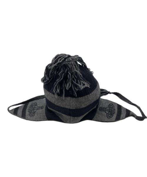 Vivienne Westwood（ヴィヴィアンウエストウッド）Vivienne Westwood (ヴィヴィアンウエストウッド) ORB KNIT FLAP WATCH CAP/ オーブ ニットフラップウォッチキャップ ブラックの古着・服飾アイテム