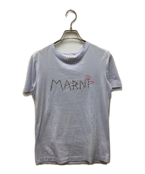 MARNI（マルニ）MARNI (マルニ) HAND-EMBROIDERED Tシャツ スカイブルー サイズ:36の古着・服飾アイテム