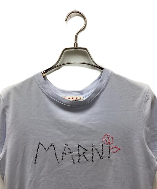 MARNI（マルニ）MARNI (マルニ) HAND-EMBROIDERED Tシャツ スカイブルー サイズ:36の古着・服飾アイテム