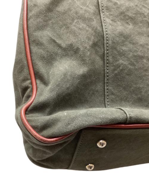 日乃本帆布（ヒノモトハンプ）日乃本帆布 (ヒノモトハンプ) レザーハンドルキャンバストートバッグ オリーブの古着・服飾アイテム