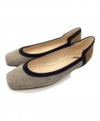 FABIO RUSCONIファビオルスコーニ）の古着「2トーンスエードフラットシューズ」｜グレー