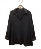 GALERIE VIEギャルリーヴィー）の古着「バックサテンアムンゼン カフタンプルオーバーブラウス」｜ブラック