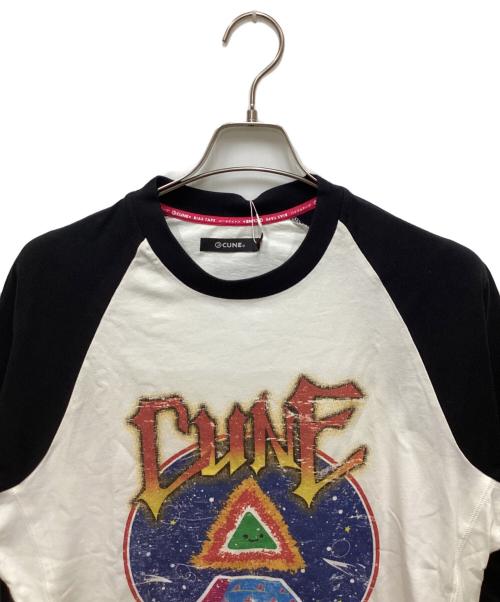 CUNE（キューン）CUNE (キューン) 7分袖ラグランTシャツ ホワイト×ブラック サイズ:1 未使用品の古着・服飾アイテム