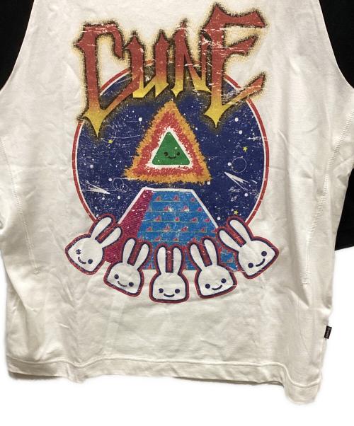 CUNE（キューン）CUNE (キューン) 7分袖ラグランTシャツ ホワイト×ブラック サイズ:1 未使用品の古着・服飾アイテム