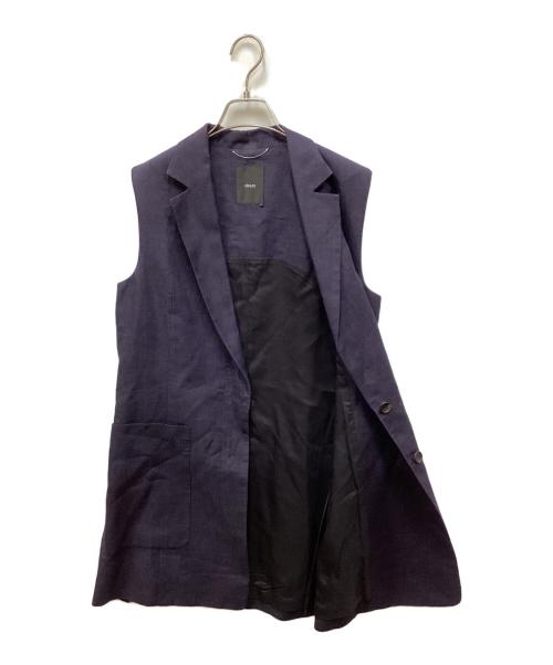 ebure（エブール）ebure (エブール) リネンロングジレ ネイビー サイズ:38の古着・服飾アイテム