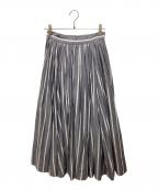 ebureエブール）の古着「マラケッシュストライプボリュームフレアスカート」｜ネイビー