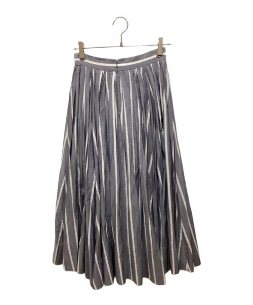 ebure（エブール）ebure (エブール) マラケッシュストライプボリュームフレアスカート ネイビー サイズ:36の古着・服飾アイテム