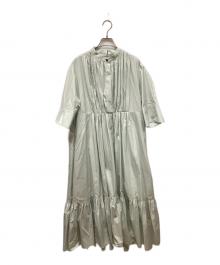 ebure（エブール）の古着「ボタニカルコットンシルクシャツワンピース」｜ミントグリーン